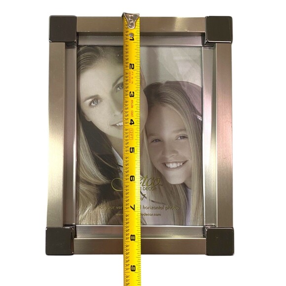 Fetco Home Decor Pewter Picture Frame Set Of 2 Holds (1) 5 X 7 & (3) 2 X 3 Photo - Picture 7 of 16